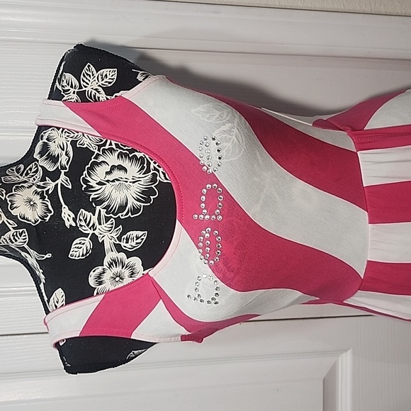 Bebe Pink And White Striped Wrap Maxi Dress S - Picture 2 of 9